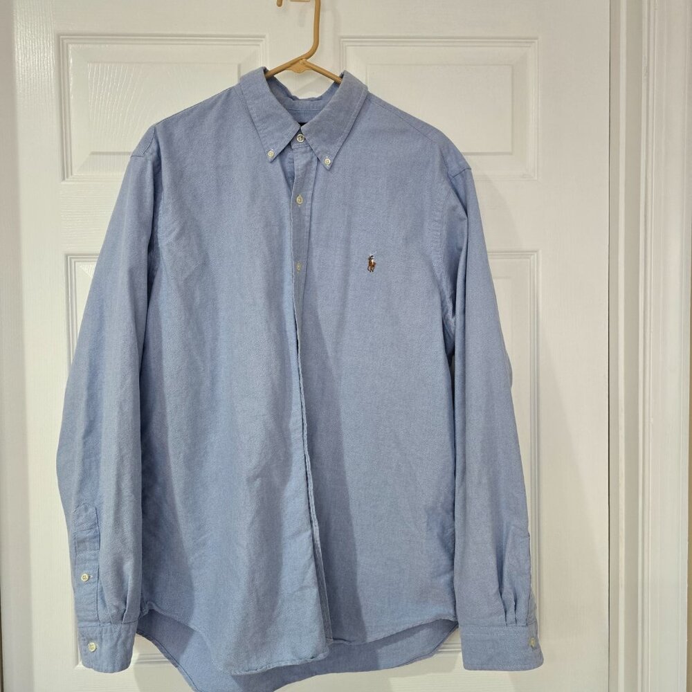 Ralph Lauren Men's Oxford Long Sleeve Button-Up Shirt Pony Logo Light Blue Sz XL - Picture 2 of 7